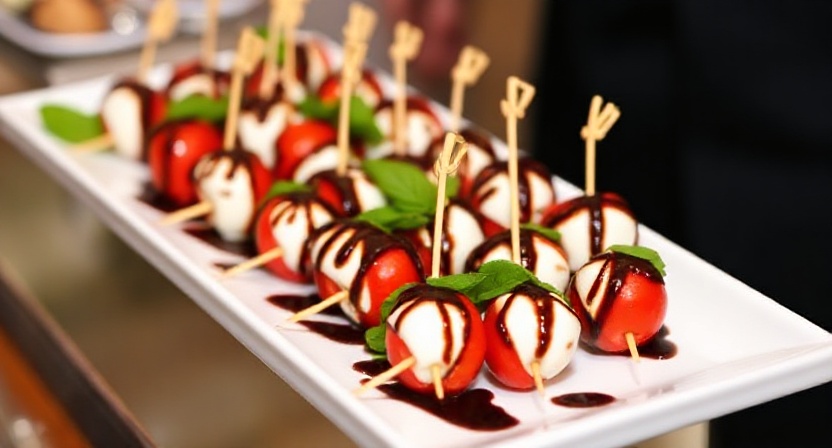 Read more about the article Catering for Corporate Events: Mini Caprese Skewers with Balsamic Glaze