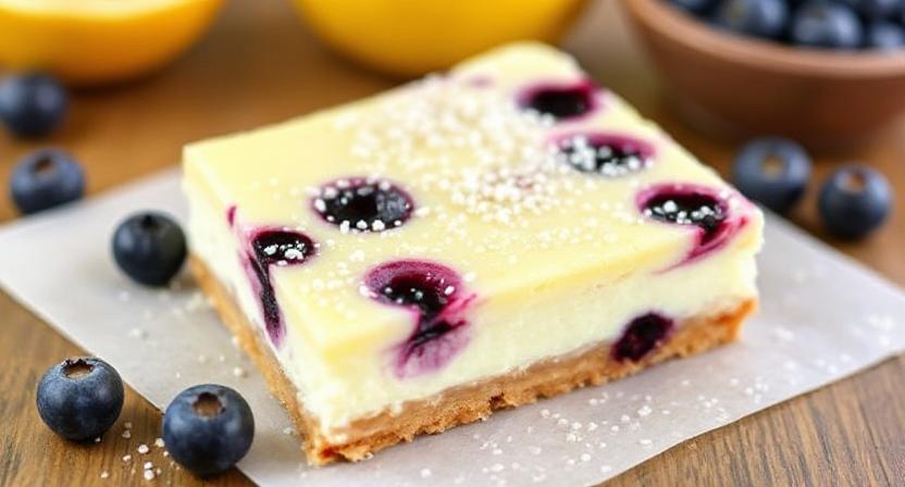 Read more about the article Lemon Blueberry Cheesecake Bars: A Bright and Creamy Treat