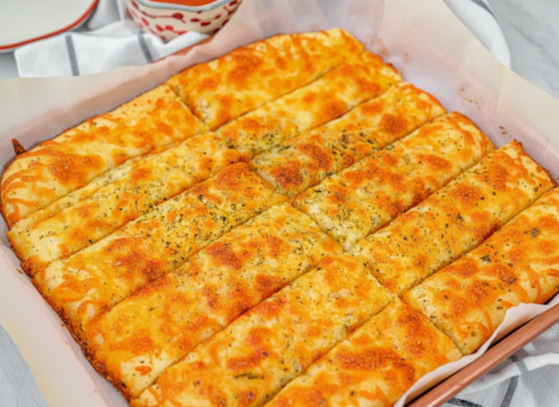 Homemade Cheesy Garlic Breadsticks